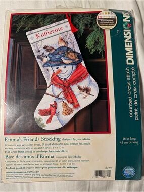 Dimensions Emma’s Friends Stocking Cross Stitch Kit 8779 Jane Maday Sealed